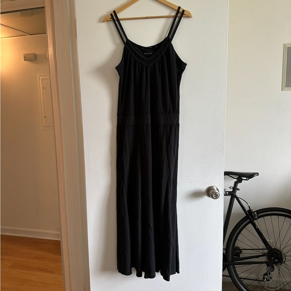 Hurley Black Drop Waist Beach Strappy Classic Maxi Dress Size Medium EUC - Picture 2 of 9